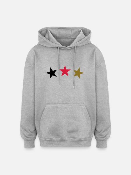Sterne Deutschland - Oversized Unisex Hoodie - Grau meliert