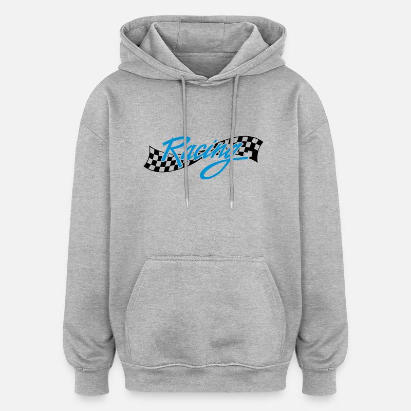 Racing - Oversized Unisex Hoodie - Grau meliert