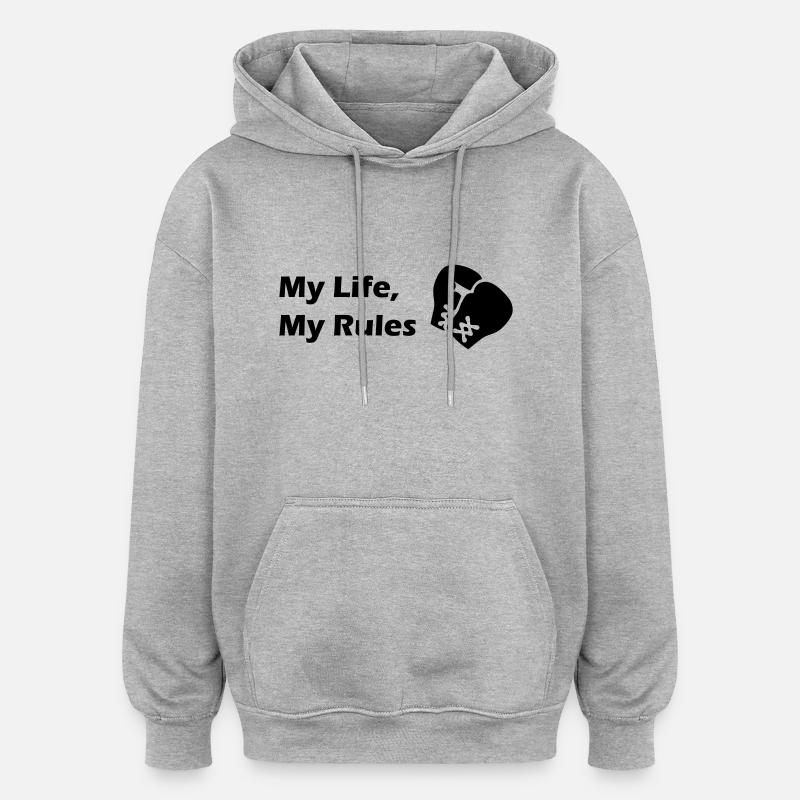 My Life My Rules - Boxen - Oversized Unisex Hoodie - Grau meliert