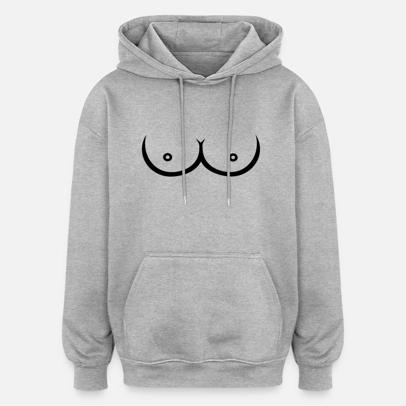 Buste - Sweat à capuche oversize unisexe - gris chiné