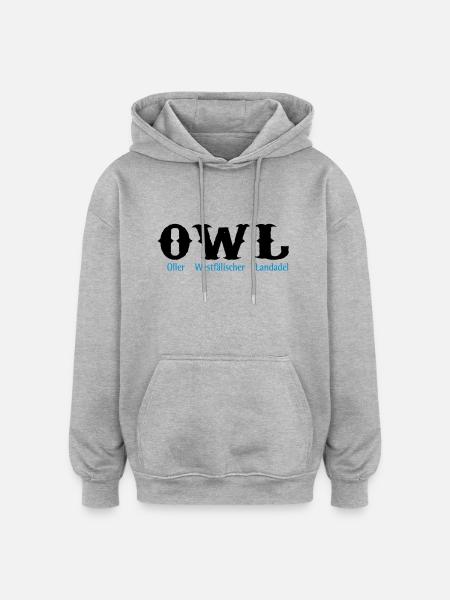 owl - Oversized Unisex Hoodie - heather grey