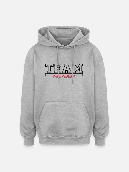 team member - Oversized Unisex Hoodie - Grau meliert