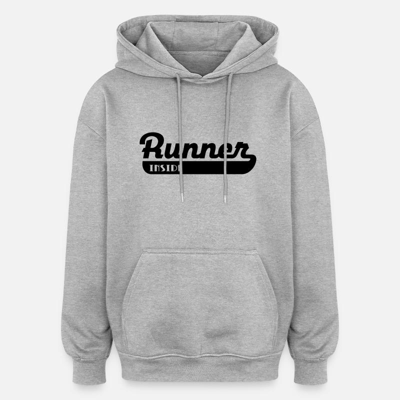 courir - Sweat à capuche oversize unisexe - gris chiné