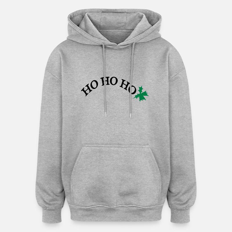 HO HO HO X-MAS cloche - Sweat à capuche oversize unisexe - gris chiné