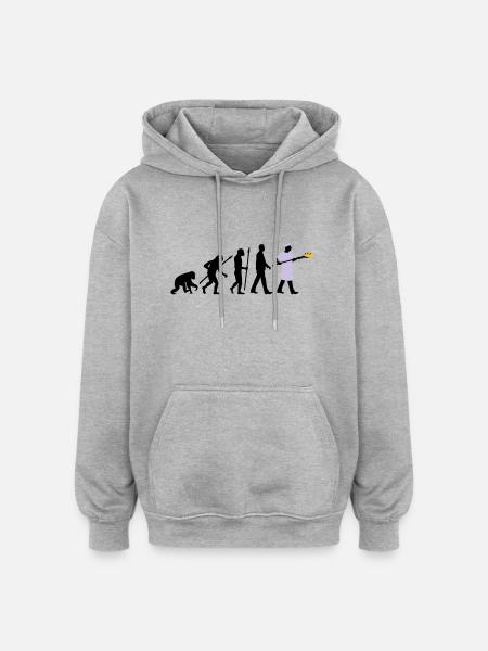 evolution_backer_122013_b_3c - Oversized Unisex Hoodie - Grau meliert