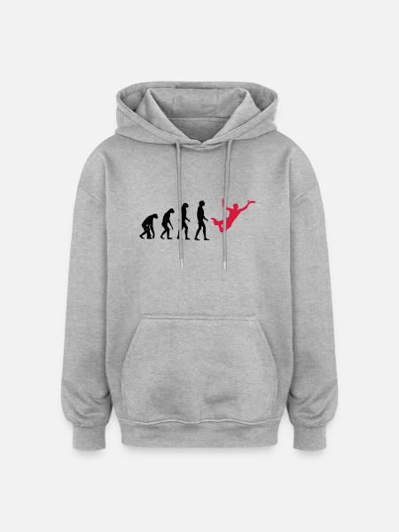 Ultimate Frisbee Evolution - Oversized Unisex Hoodie - Grau meliert