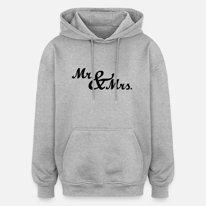 Mr & Mrs - Sweat à capuche oversize unisexe - gris chiné