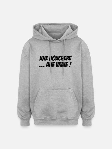 Une Bouchère... une vraie ! - Sweat à capuche oversize unisexe - gris chiné