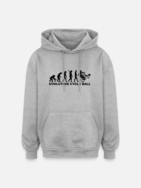 Evolution Cycle ball - Oversized Unisex Hoodie - heather grey