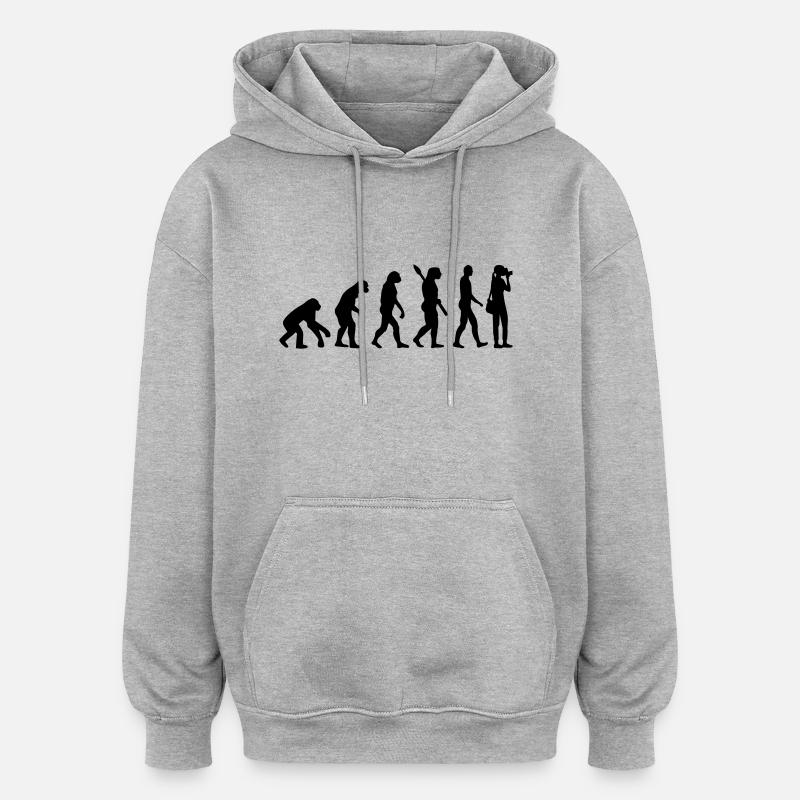 Photographe - Sweat à capuche oversize unisexe - gris chiné