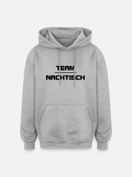 team nachtisch - Oversized Unisex Hoodie - Grau meliert