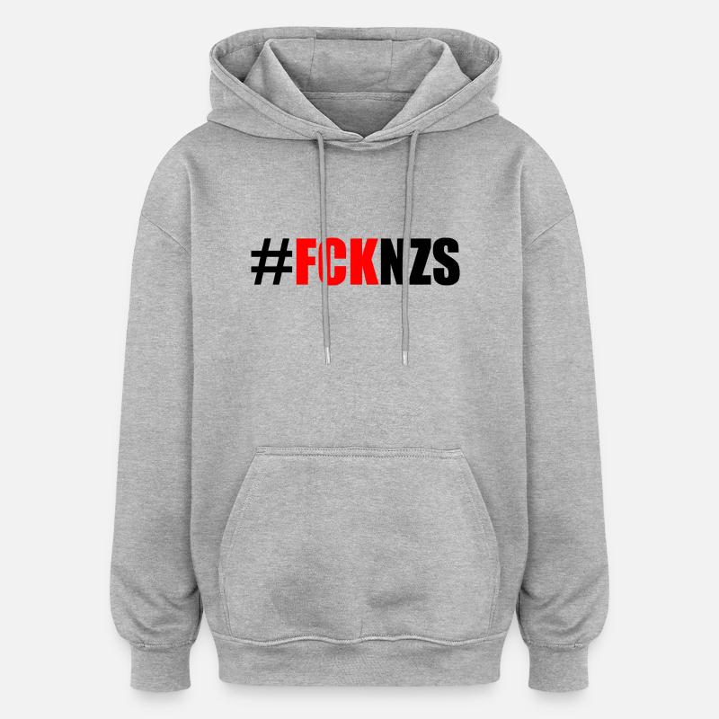 Fck nzs - Oversized Unisex Hoodie - Grau meliert