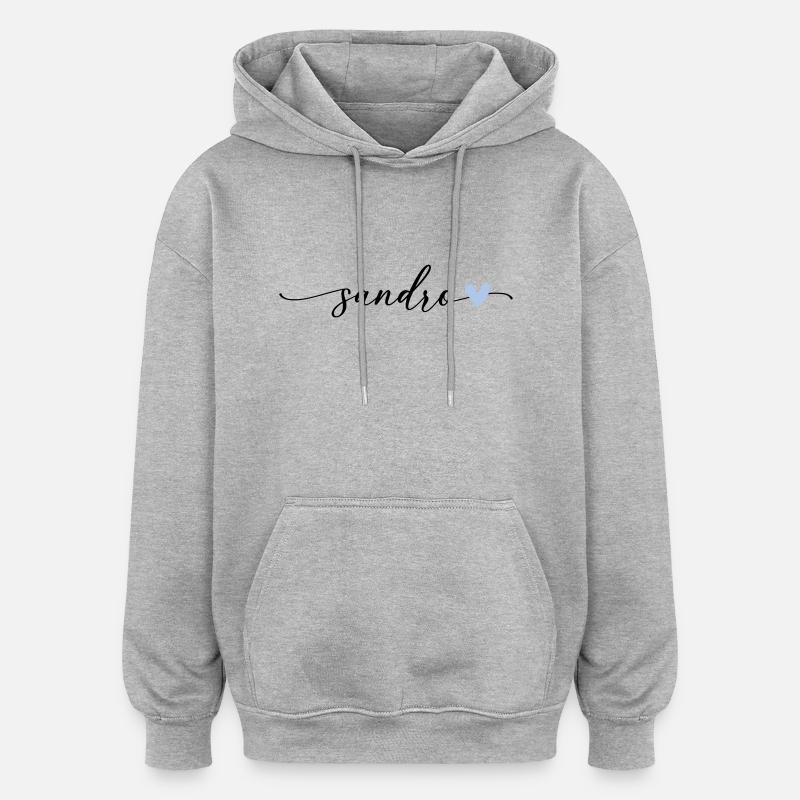 Sandro Name Calligraphy Font - Oversized Unisex Hoodie - heather grey