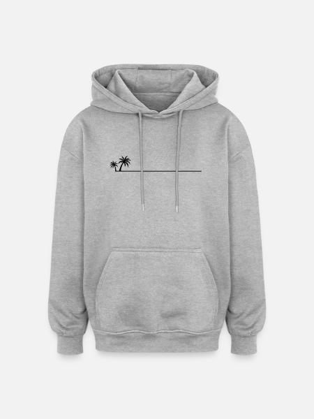 Palm tree line icon - Oversized Unisex Hoodie - heather grey