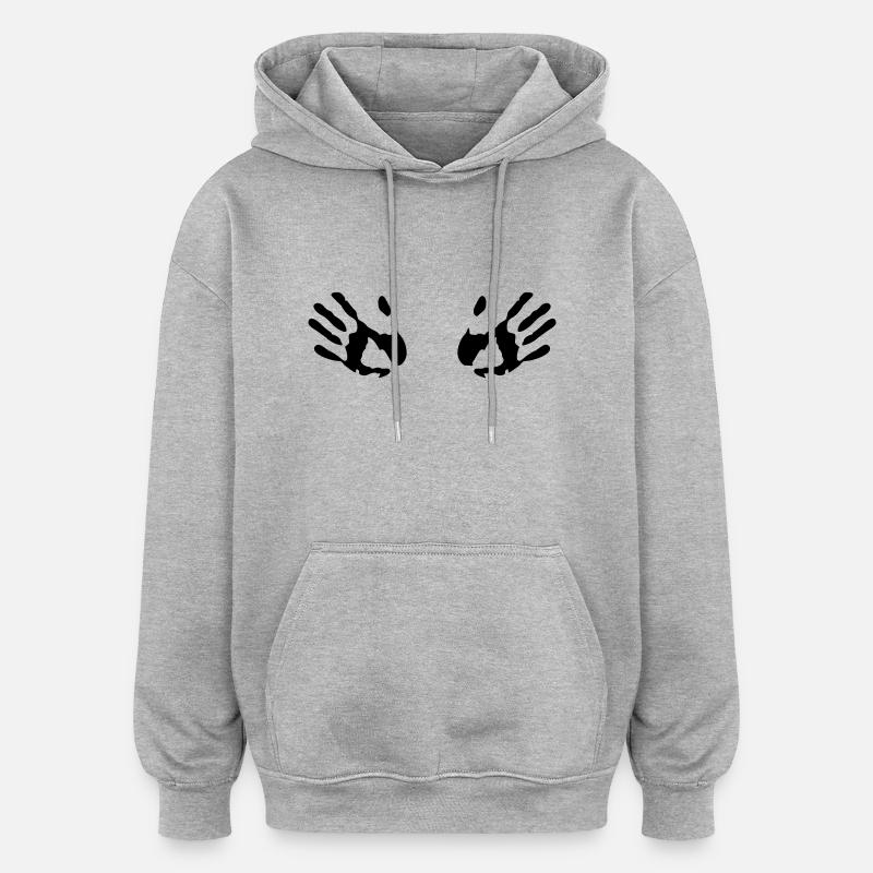 handabdrücke - Oversized Unisex Hoodie - Grau meliert