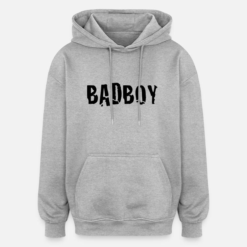 badboy - Sweat à capuche oversize unisexe - gris chiné