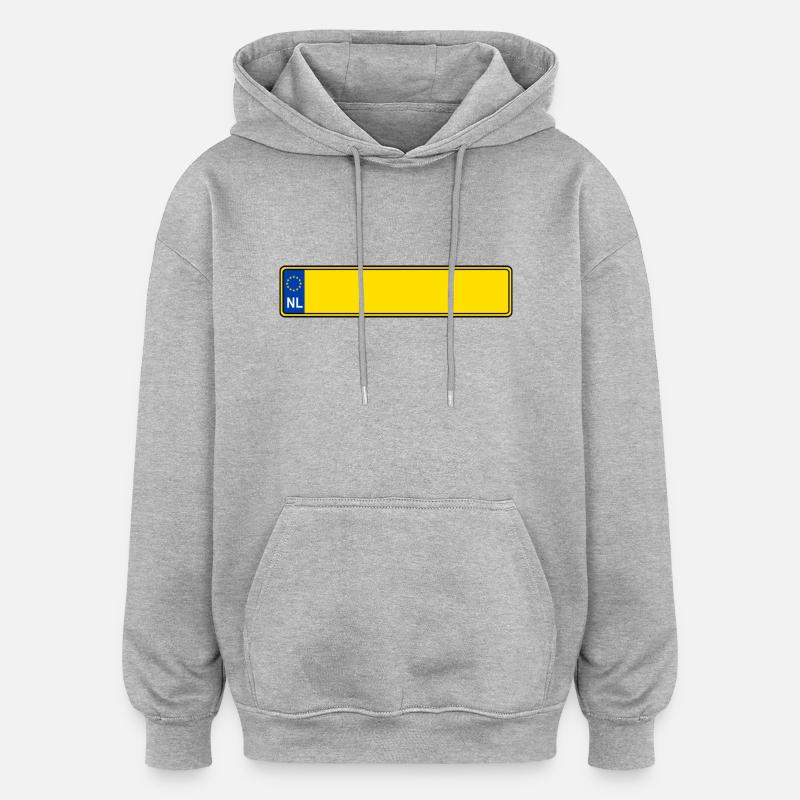 plaque d'immatriculation NL - Sweat à capuche oversize unisexe - gris chiné