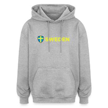 Nationalflagge von Schweden - Oversized Unisex Hoodie - Grau meliert - Vorne - Noah (186cm)