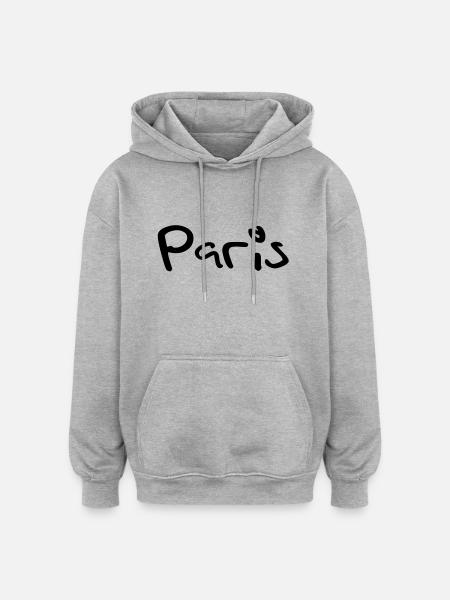 paris - Oversized Unisex Hoodie - Grau meliert