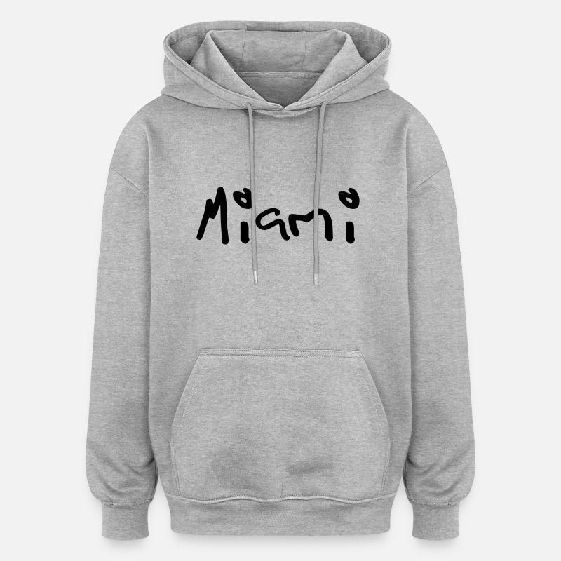 miami - Sweat à capuche oversize unisexe - gris chiné