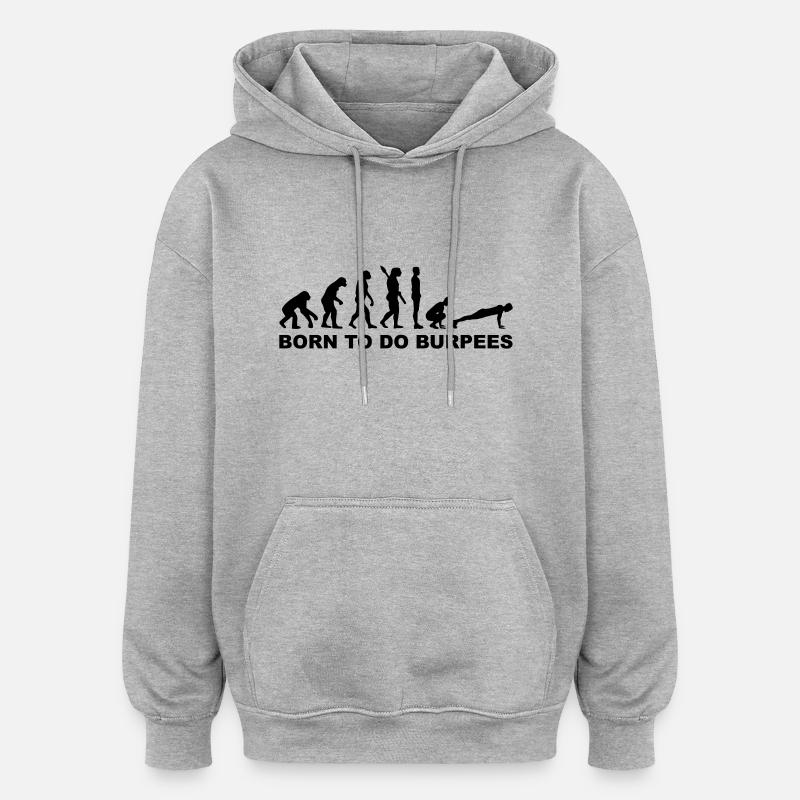 Evolution Burpees - Sweat à capuche oversize unisexe - gris chiné
