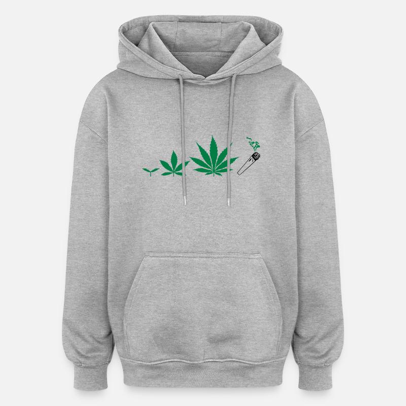 Cannabis development - Sweat à capuche oversize unisexe - gris chiné