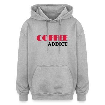 Coffee Addict - Oversized Unisex Hoodie - Grau meliert - Vorne - Noah (186cm)