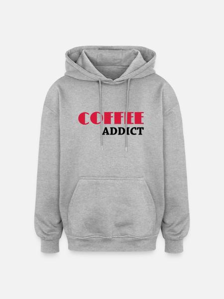 Coffee Addict - Oversized Unisex Hoodie - Grau meliert