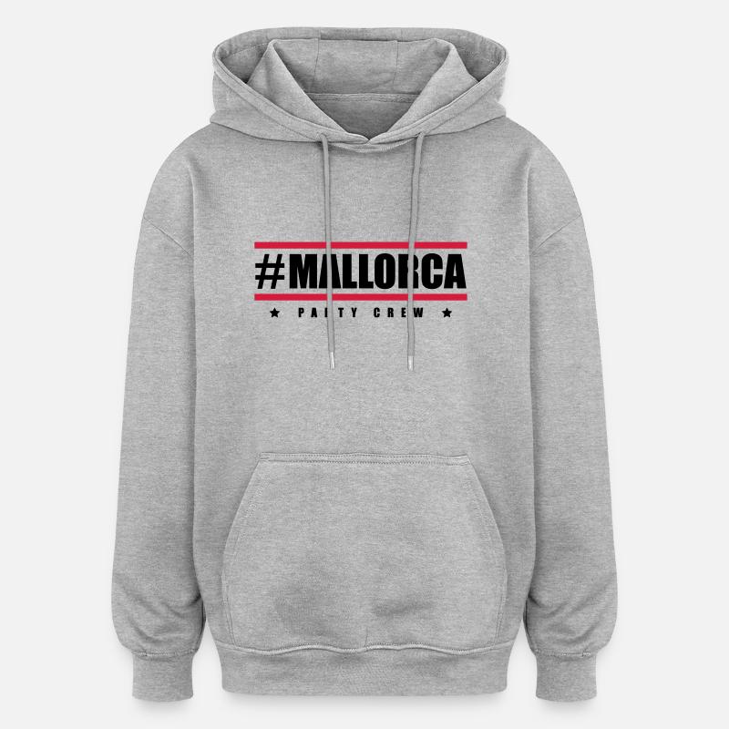 mallorca party crew design - Oversized Unisex Hoodie - Grau meliert