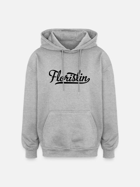 Floristin - Oversized Unisex Hoodie - Grau meliert