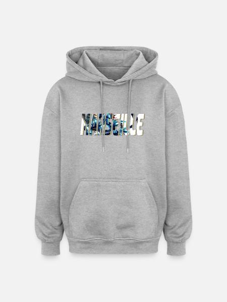 Marseille stylized comic book design - Oversized Unisex Hoodie - heather grey