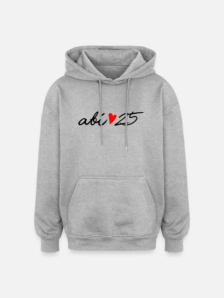 Abi 25 - Oversized uniseks hoodie - grijs gemêleerd