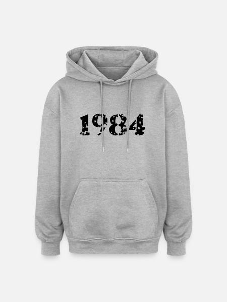 1984 - Oversized Unisex Hoodie - Grau meliert