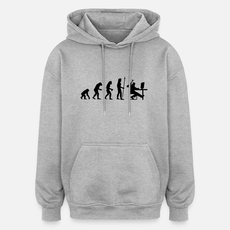 evolution_pc_1 - Oversized Unisex Hoodie - heather grey