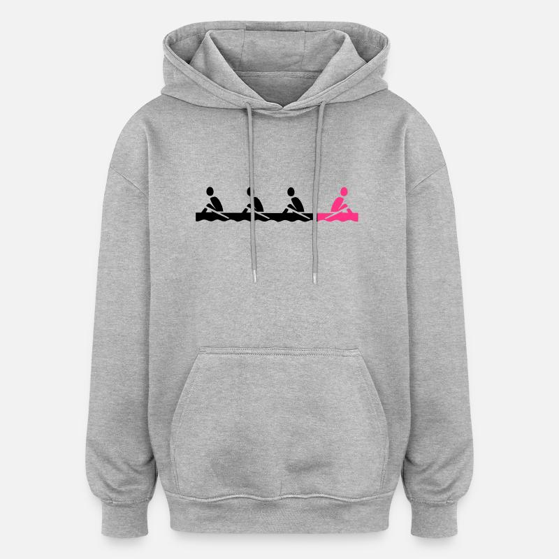 Ruderen - Oversized Unisex Hoodie - Grau meliert