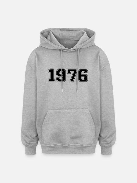 1976 - Oversized Unisex Hoodie - heather grey