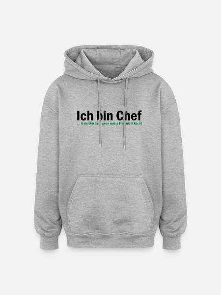 CHEF - Oversized Unisex Hoodie - Grau meliert