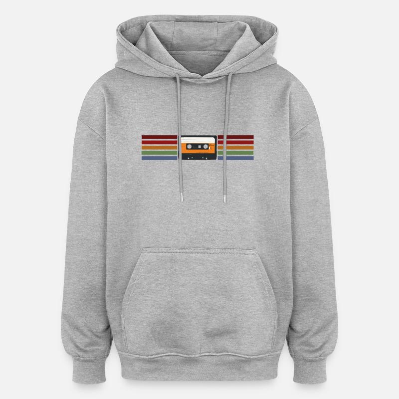 Analog cassette retro style - Oversized Unisex Hoodie - heather grey