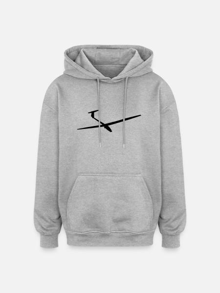 Planeur - Sweat à capuche oversize unisexe - gris chiné