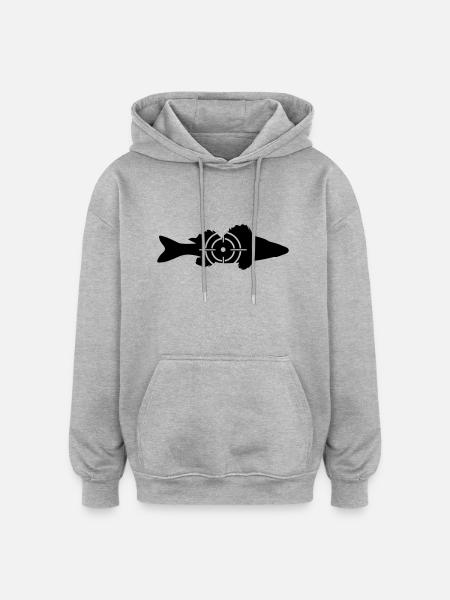 Target Pike-Perch - Oversized Unisex Hoodie - Grau meliert