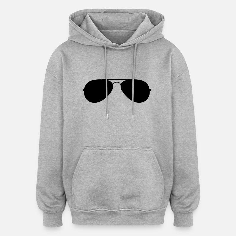 avec des lunettes mer - Sweat à capuche oversize unisexe - gris chiné