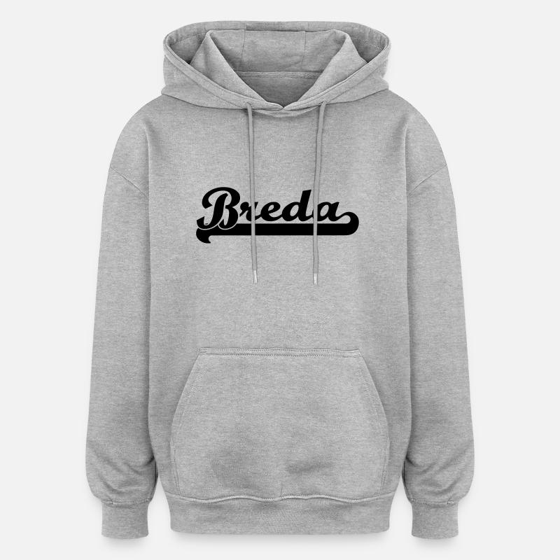 écrit breda - Sweat à capuche oversize unisexe - gris chiné
