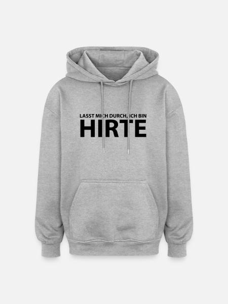 hirte - Oversized Unisex Hoodie - Grau meliert