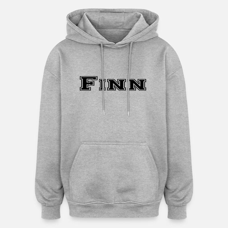 finlandais - Sweat à capuche oversize unisexe - gris chiné