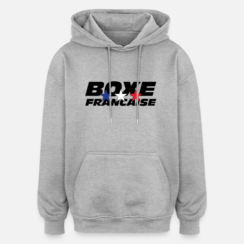 Boxe Francaise - Sweat à capuche oversize unisexe - gris chiné