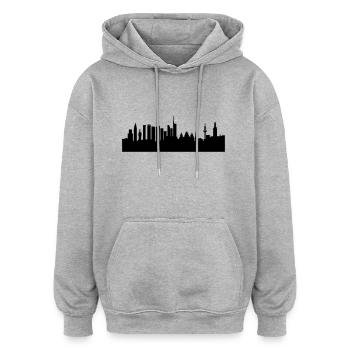 Frankfurt Skyline - Frankfurt Souvenirs - Oversized Unisex Hoodie - Grau meliert - Vorne - Noah (186cm)