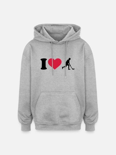 Floorball - Oversized Unisex Hoodie - Grau meliert