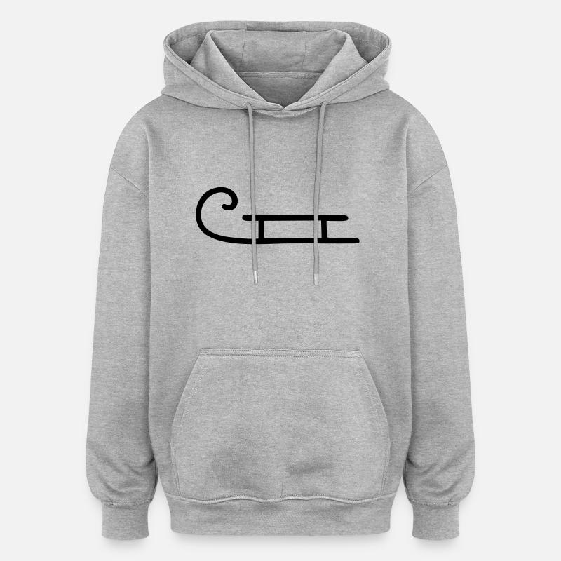 Schlitten einfach - Oversized Unisex Hoodie - Grau meliert