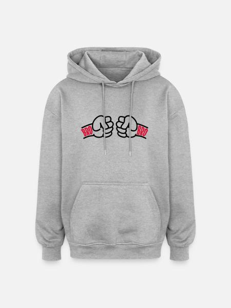 Brothers for Life Logo - Sweat à capuche oversize unisexe - gris chiné