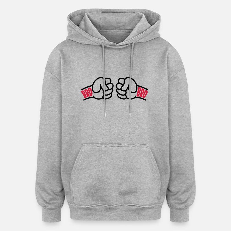 Brothers for Life Logo - Sweat à capuche oversize unisexe - gris chiné